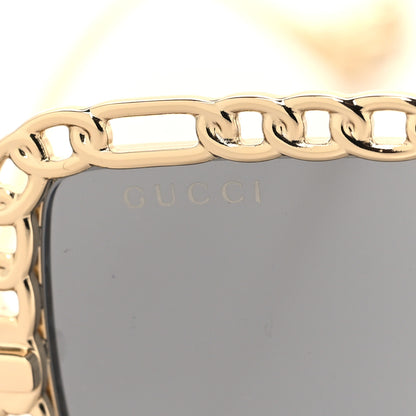 Gucci Rectangle Chain Sunglasses GG1112S Gold 8 of 9
