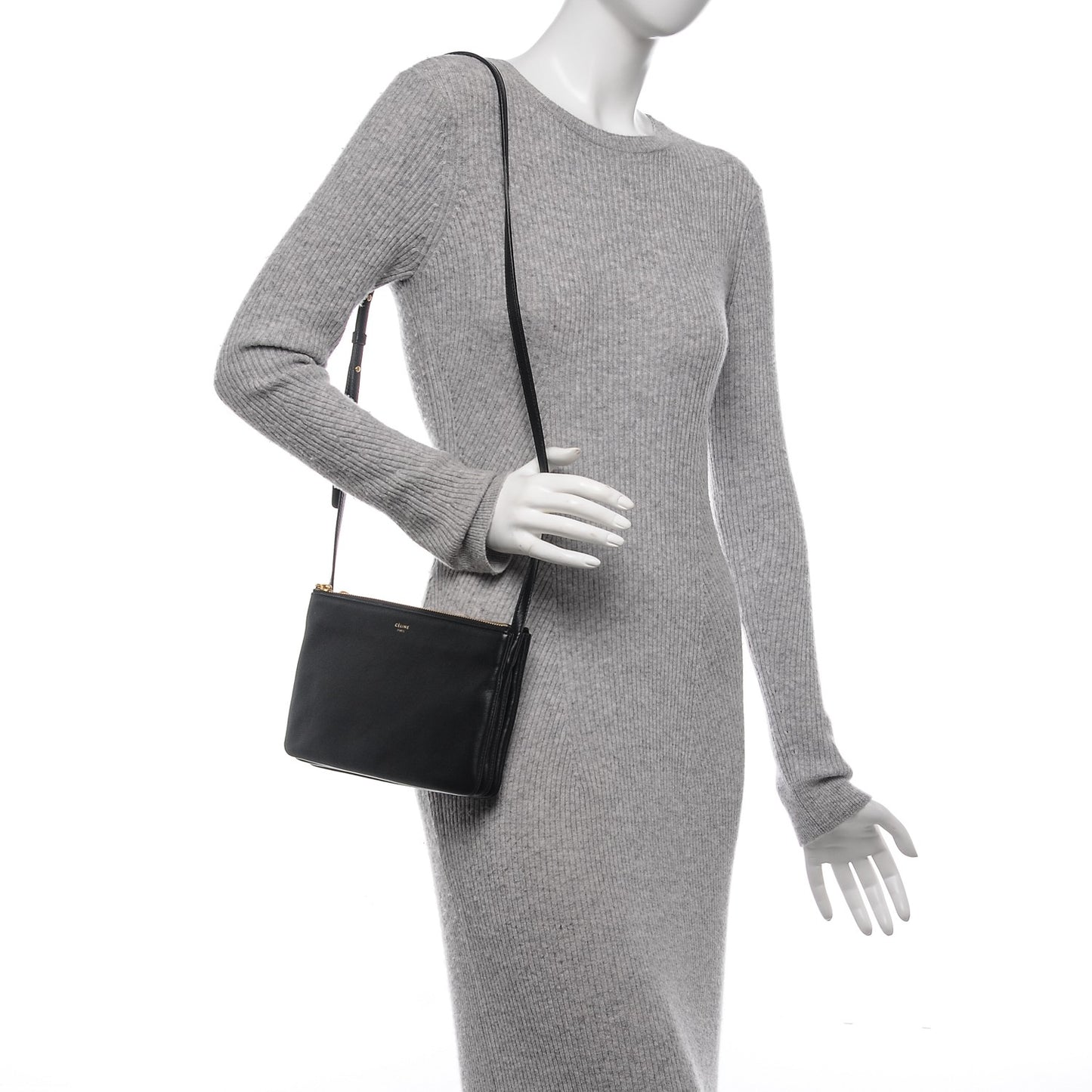 Lambskin Small Trio Crossbody Bag Black