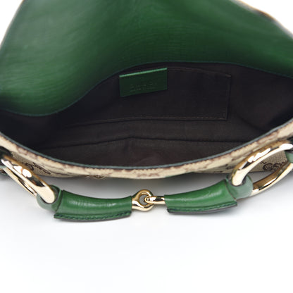 Gucci Monogram Web Small Horsebit Chain Clutch Green 5 of 12