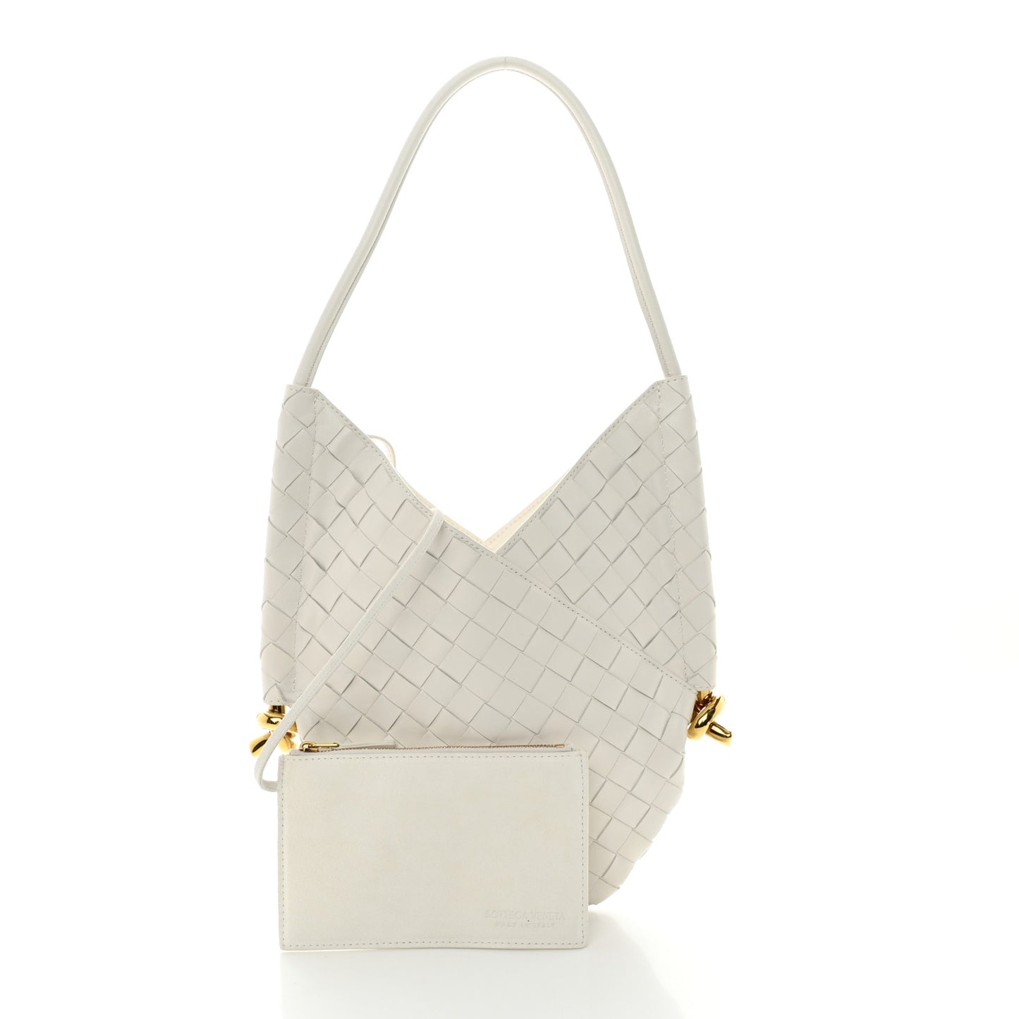 Nappa Intrecciato Small Solstice Hobo White