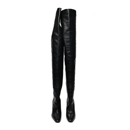 Saint Laurent Smooth Calfskin Betty 95 Over The Knee Boots 39.5 Black 2 of 6
