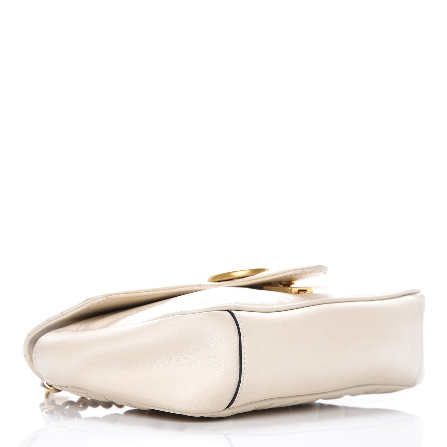 Calfskin Matelasse Small GG Marmont Shoulder Bag White
