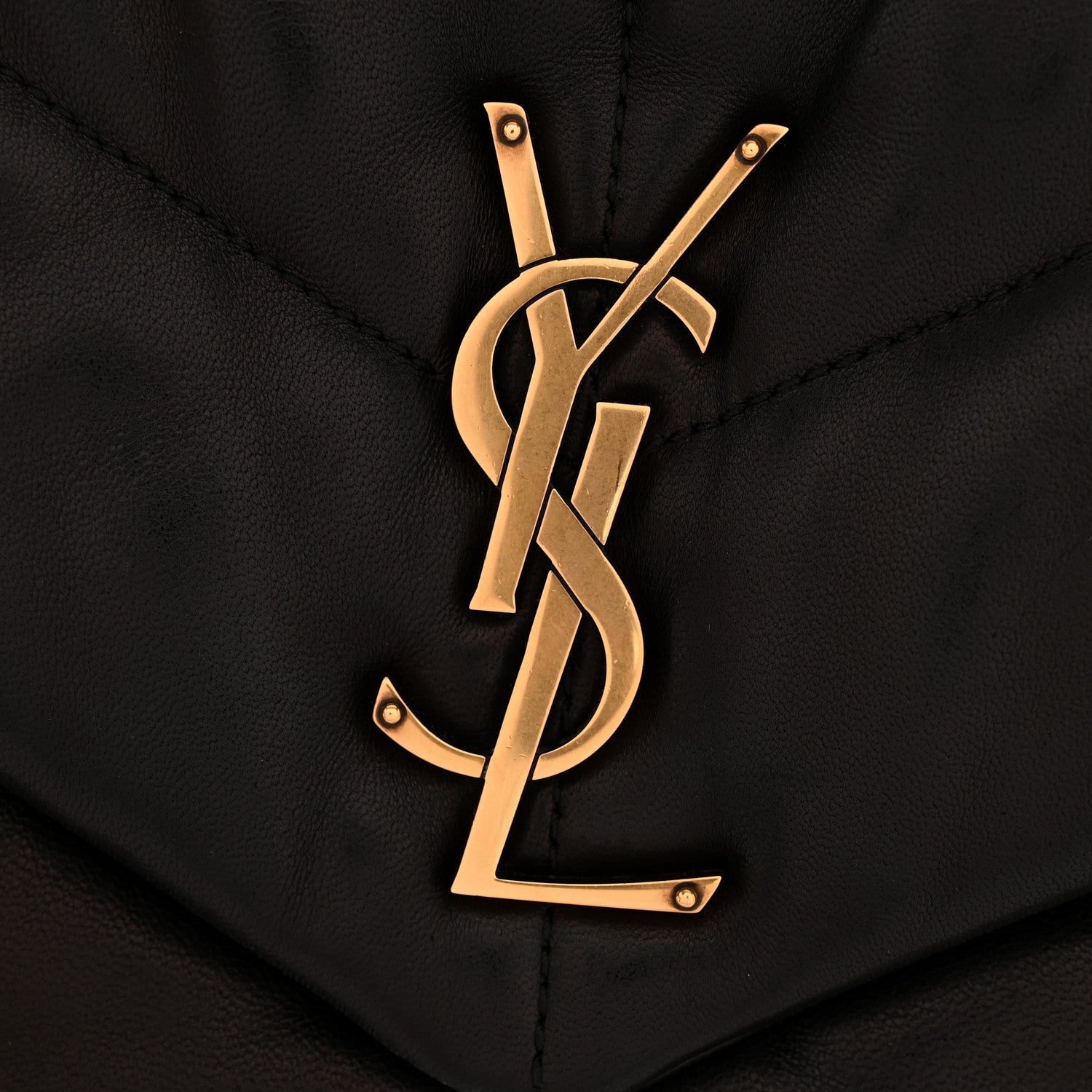 Saint Laurent Lambskin Quilted Small Loulou Puffer Monogram Chain Satchel Black 12 of 13