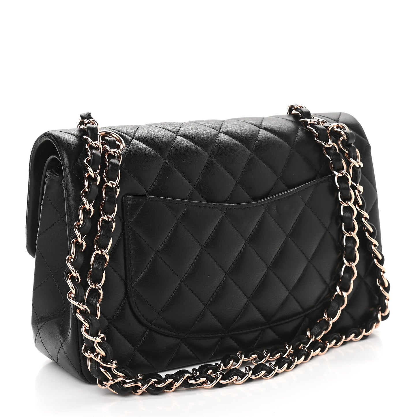 Lambskin Quilted Small Double Flap Black