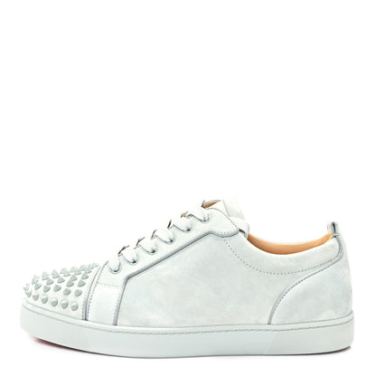 Christian Louboutin Veau Velours Mens Louis Junior Spikes Flat Sneakers 43.5 Ecume 1 of 8