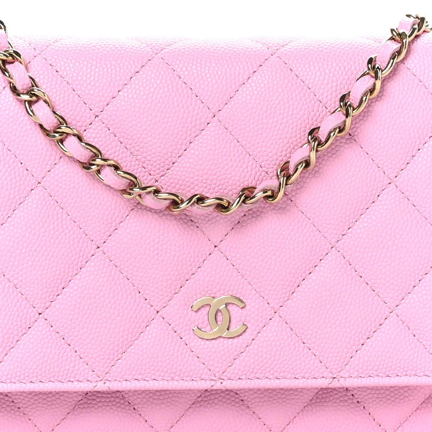 Chanel Caviar Quilted Wallet On Chain WOC Pink 10 of 13