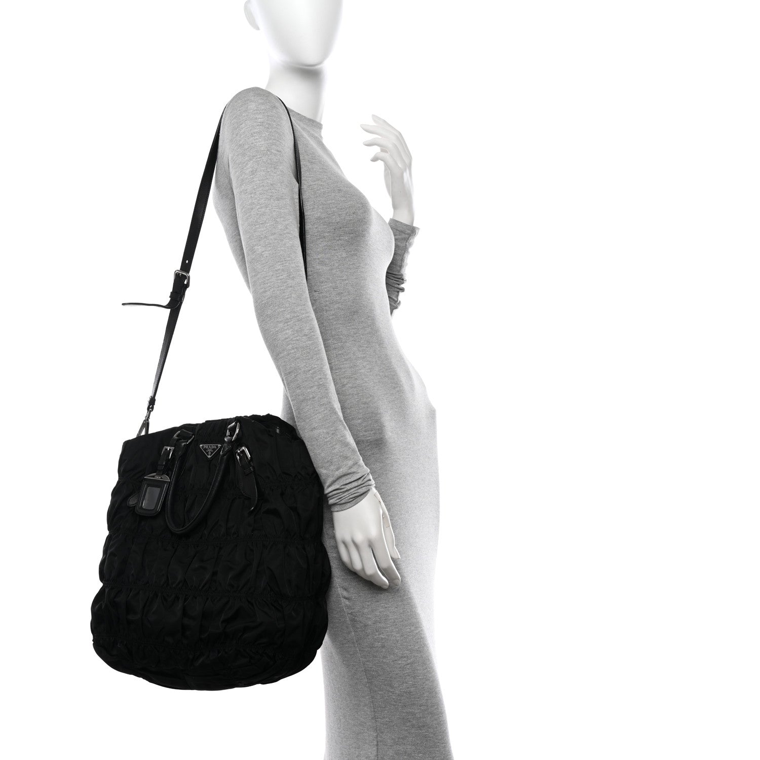 Prada Tessuto Nylon Gaufre Tote Black 2 of 17