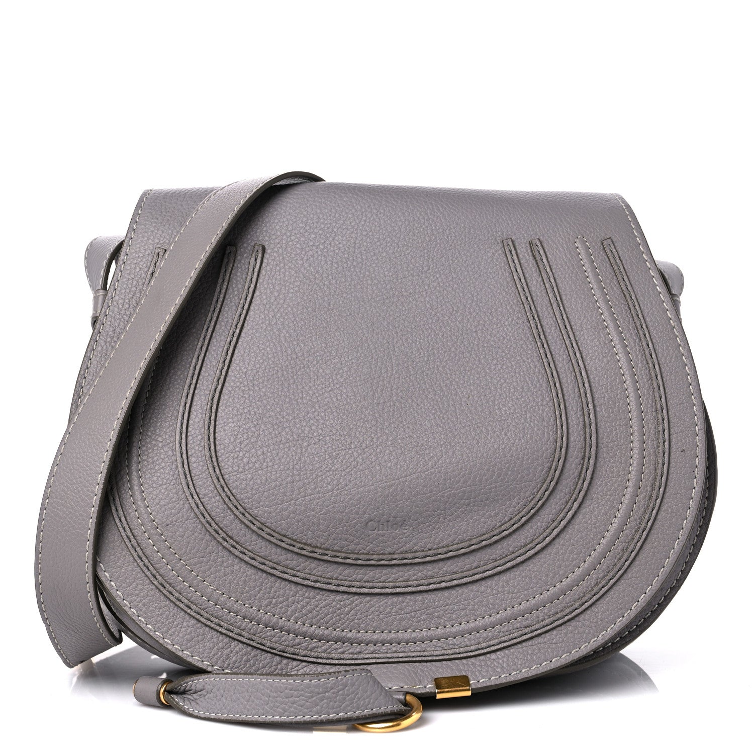 Chloe Calfskin Medium Marcie Round Crossbody Bag Cashmere Grey 1 of 11