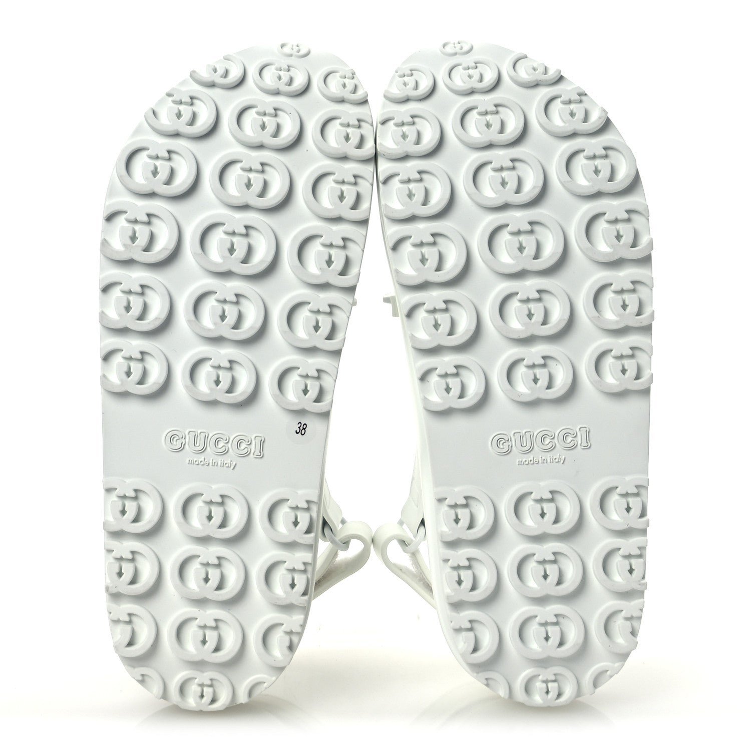 Gucci Soft Rubber Horsebit Touch Womens Strapped Sandals 38 Great White 7 of 11