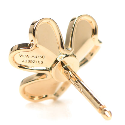 Van Cleef & Arpels 18K Yellow Gold Diamond Mini Frivole Earrings 4 of 6