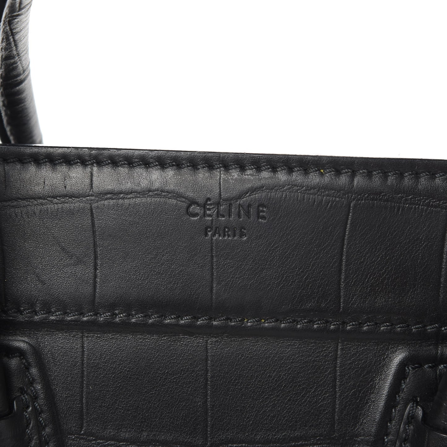 Crocodile Embossed Calfskin Medium Phantom Luggage Black