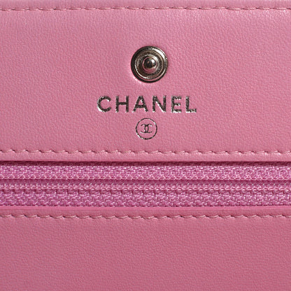 Chanel Lambskin Micro Quilted Wallet On Chain WOC Pink 6 of 9