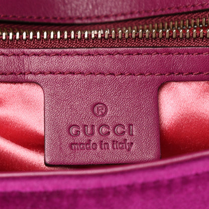 Gucci Velvet Matelasse Medium GG Marmont Shoulder Bag Fuchsia Violet Cyclamen 6 of 11