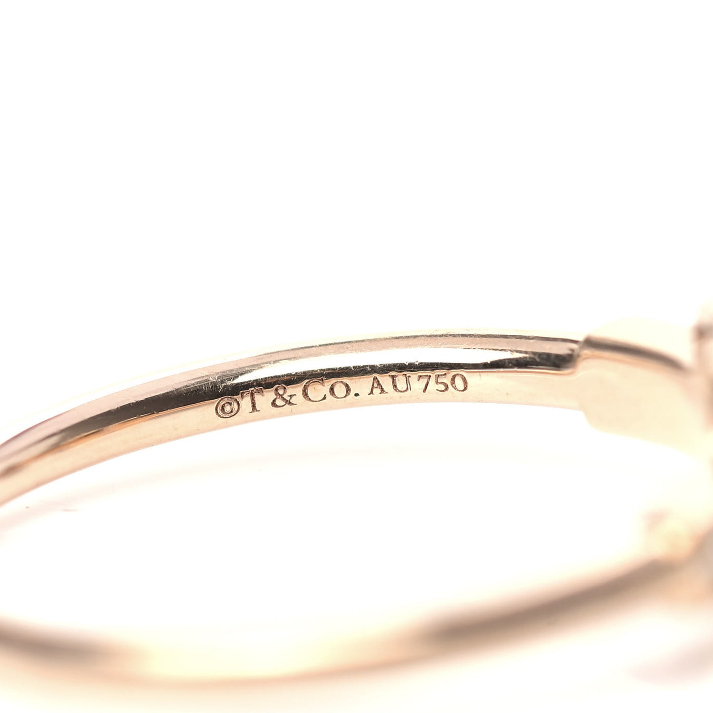 18K Rose Gold Diamond T Wire Ring 54 6.75