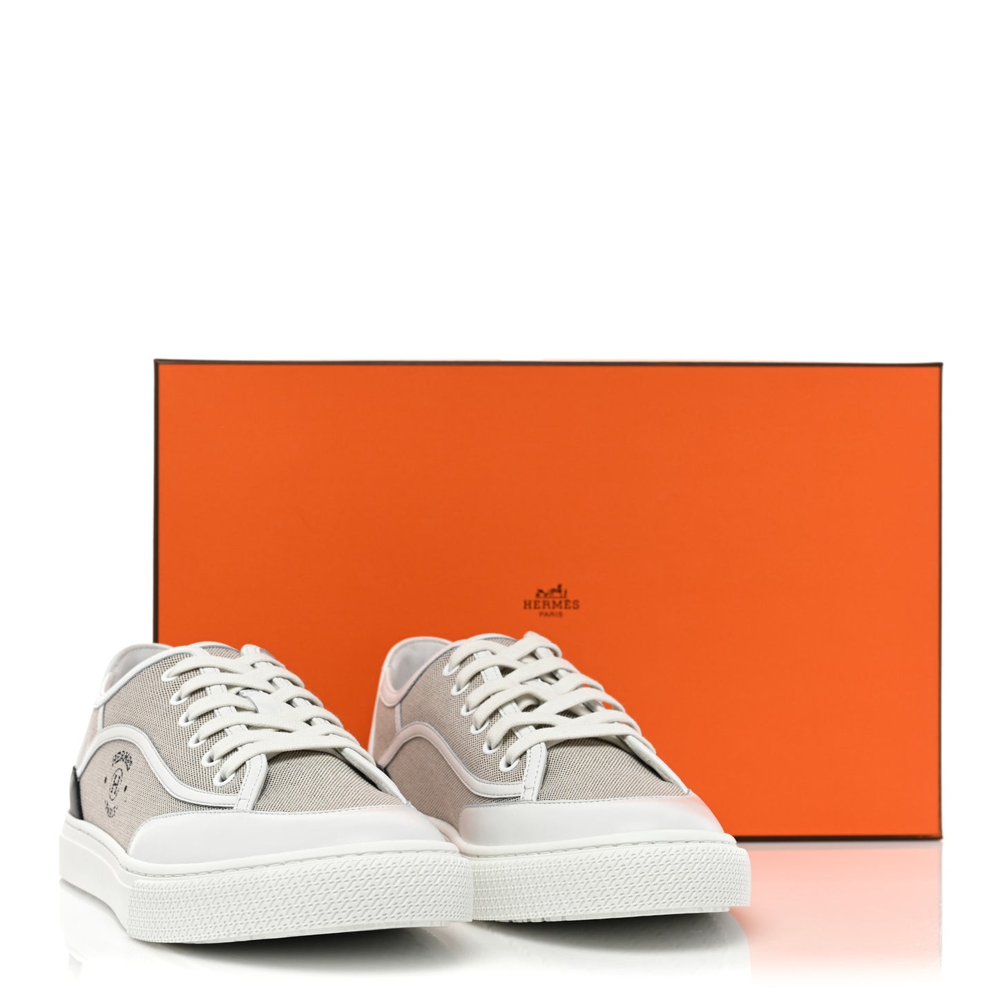 Canvas Calfskin Get Sneakers 40 Prunoir Blanc