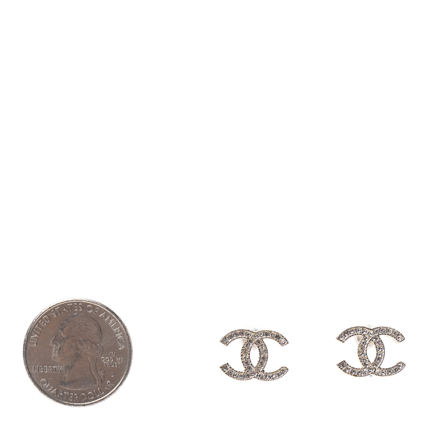 Chanel Crystal CC Earrings Gold 2 of 4