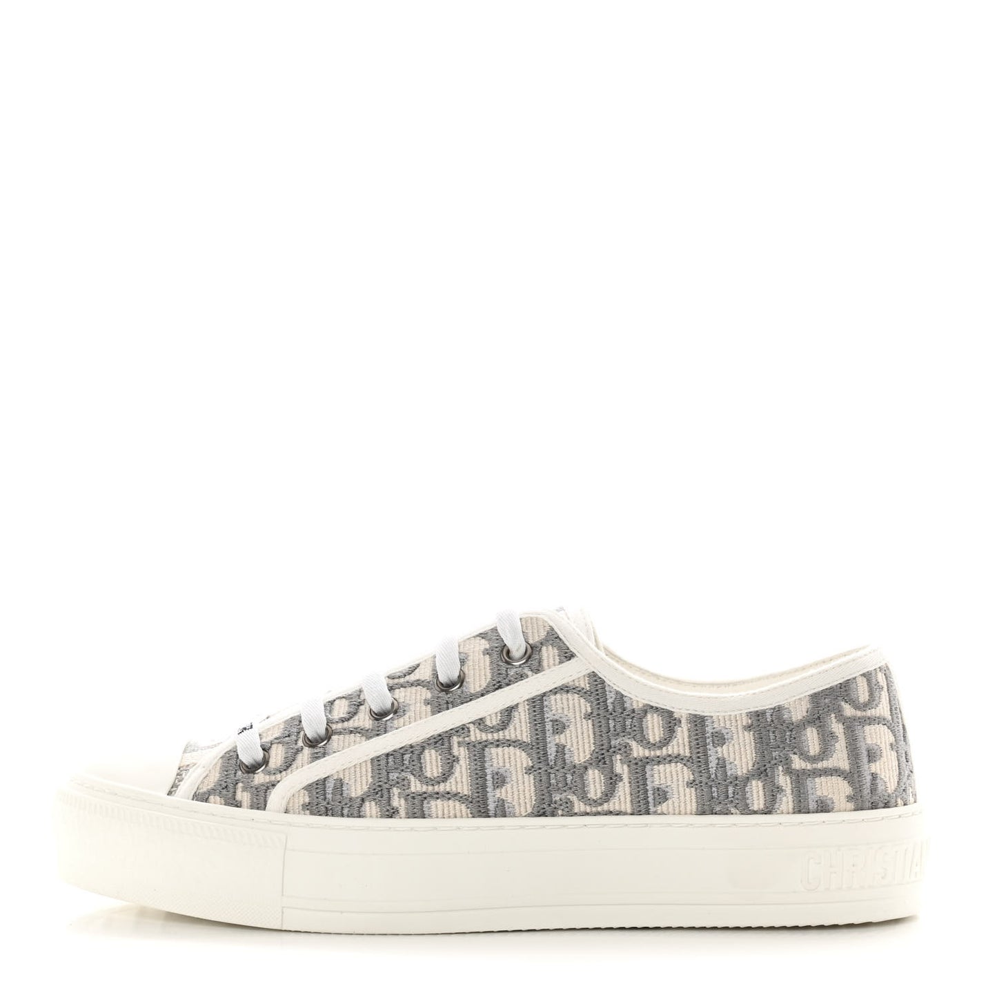 Canvas Oblique Walk'N'Dior Low Top Sneakers 38 Grey Stone