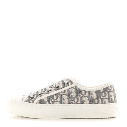 Christian Dior Canvas Oblique Walk'N'Dior Low Top Sneakers 38 Grey Stone 1 of 10