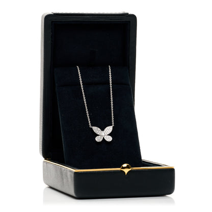Graff 18K White Gold Small Diamond Butterfly Pendant Pave Necklace 5 of 5