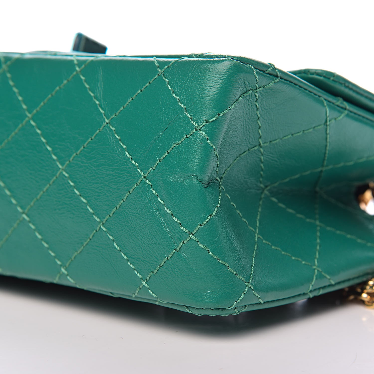 Chanel Aged Calfskin Quilted 2.55 Reissue Mini Flap Green 9 of 11