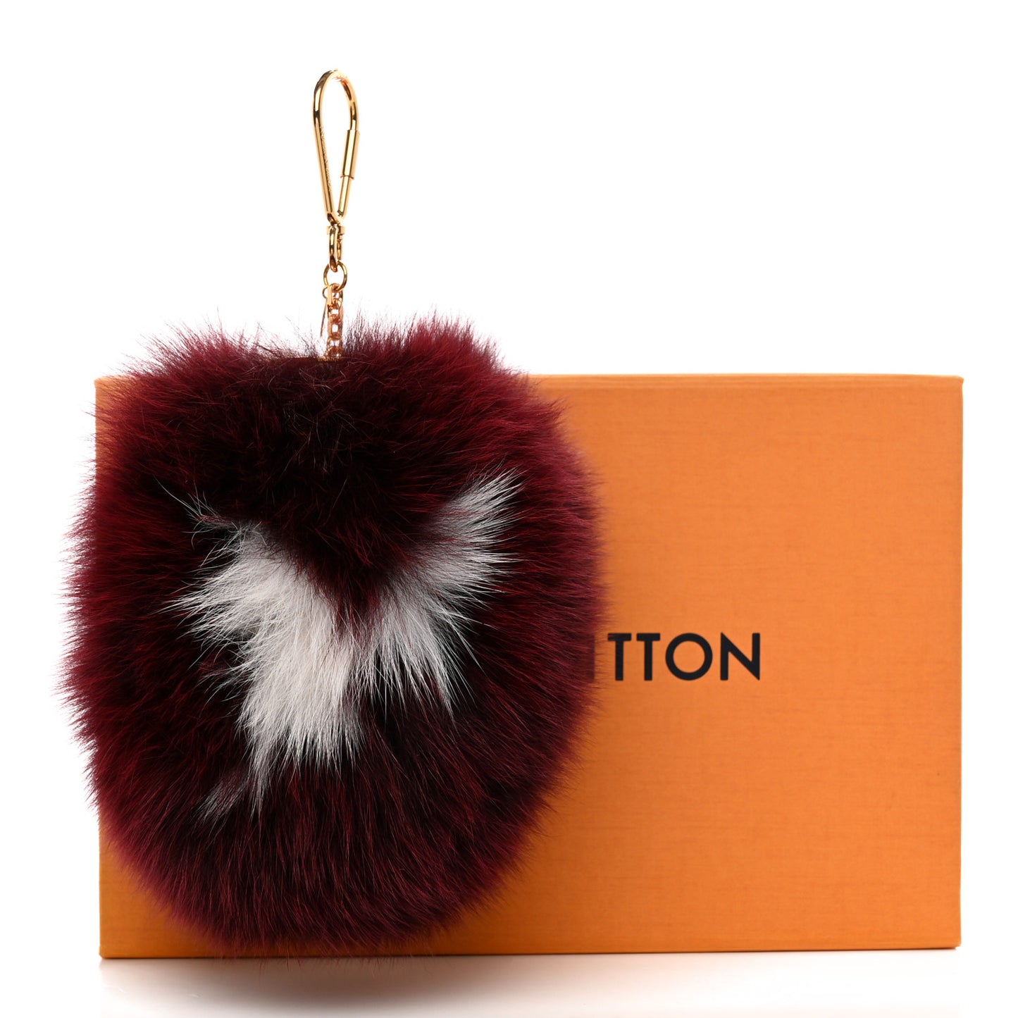 Fox Fur Fuzzy V Bag Charm Amarante