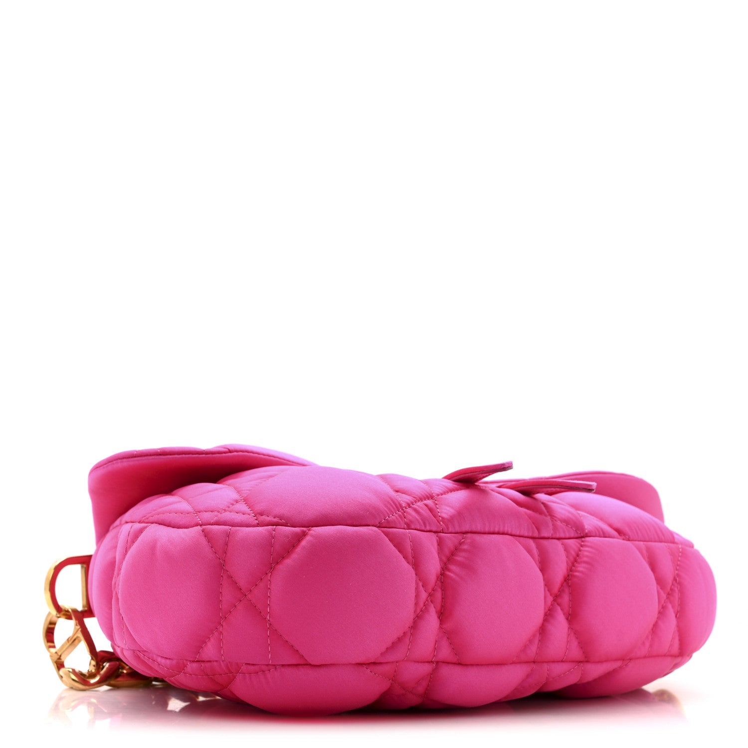 Christian Dior X ERL Satin Cannage Micro Venice Saddle Bag Fuchsia 4 of 11