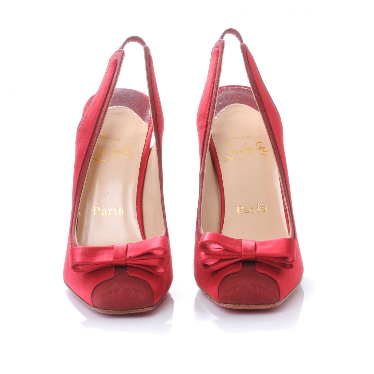 Christian Louboutin Crepe Satin Nooka 100 Pumps 40 Red 2 of 6
