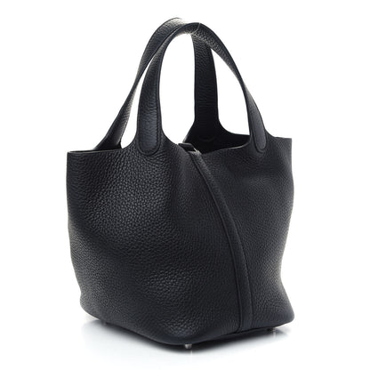 Hermes Taurillon Clemence Picotin Lock 18 PM Black 3 of 9