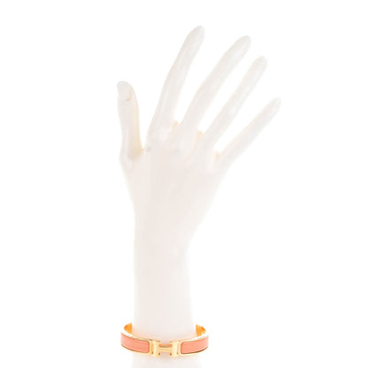 Hermes Enamel Narrow Clic Clac H Bracelet GM Rose Saumon 2 of 5