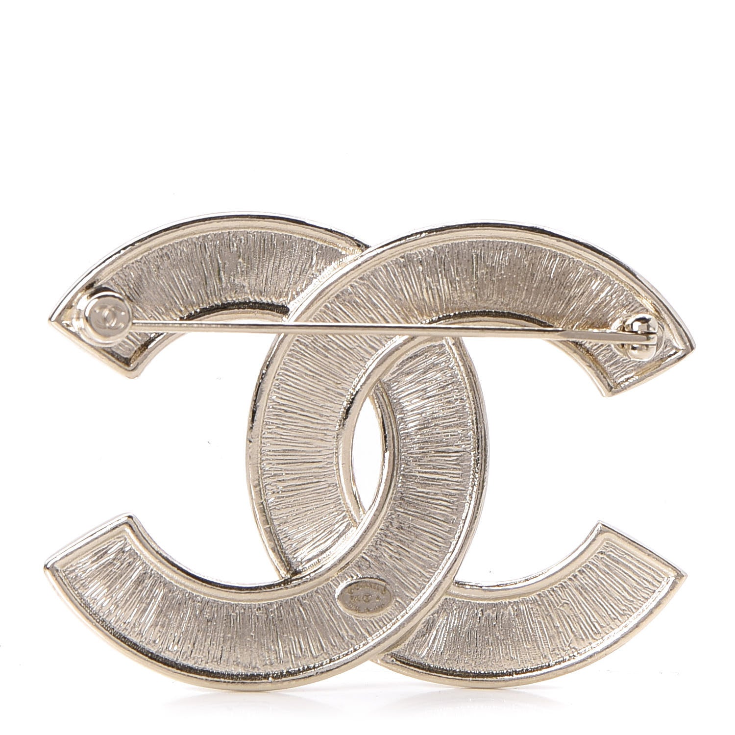 Chanel Crystal Pearl Chain Mania CC Brooch Gold 3 of 5