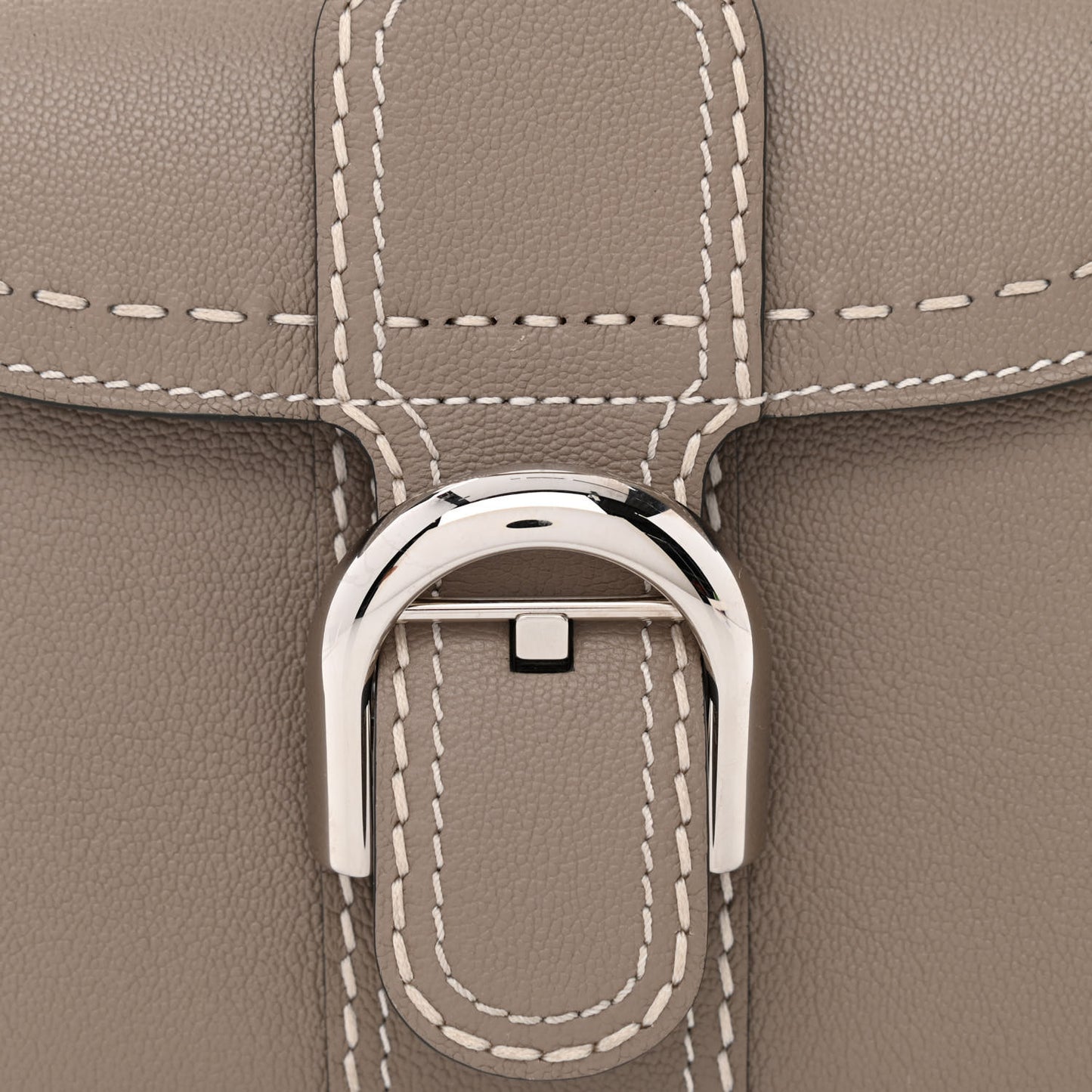 Grained Rodeo Calfskin Surpique Mini Brillant Satchel Tourterelle Ivory