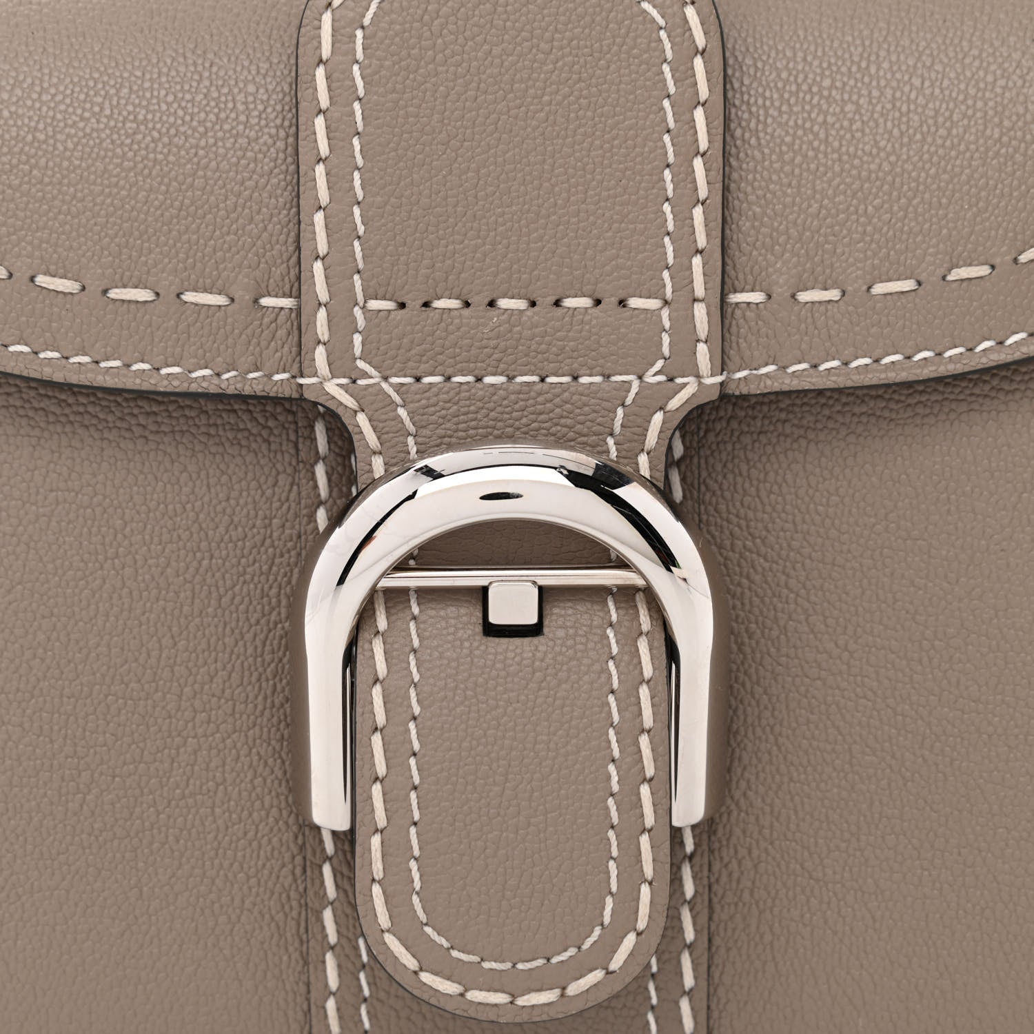 Delvaux Grained Rodeo Calfskin Surpique Mini Brillant Satchel Tourterelle Ivory 11 of 14