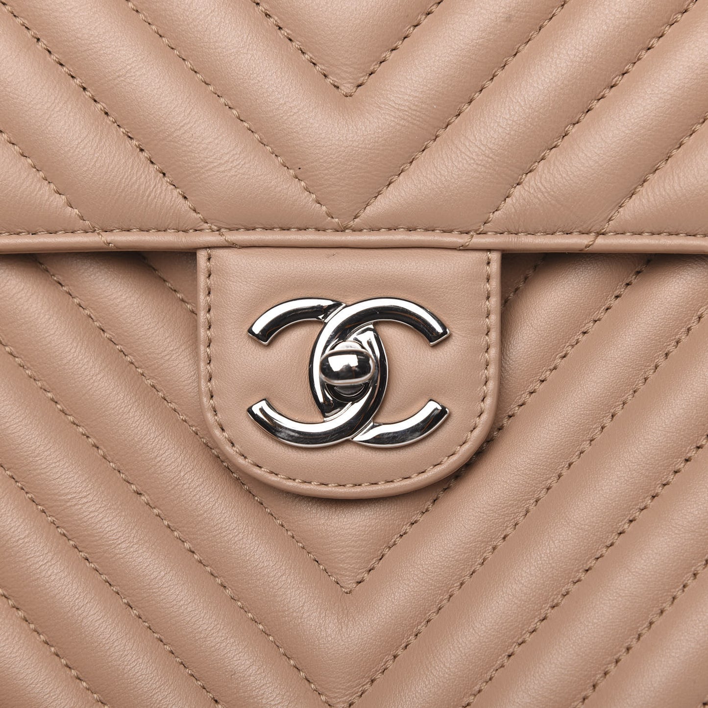 Calfskin Chevron Quilted Small Urban Spirit Backpack Beige