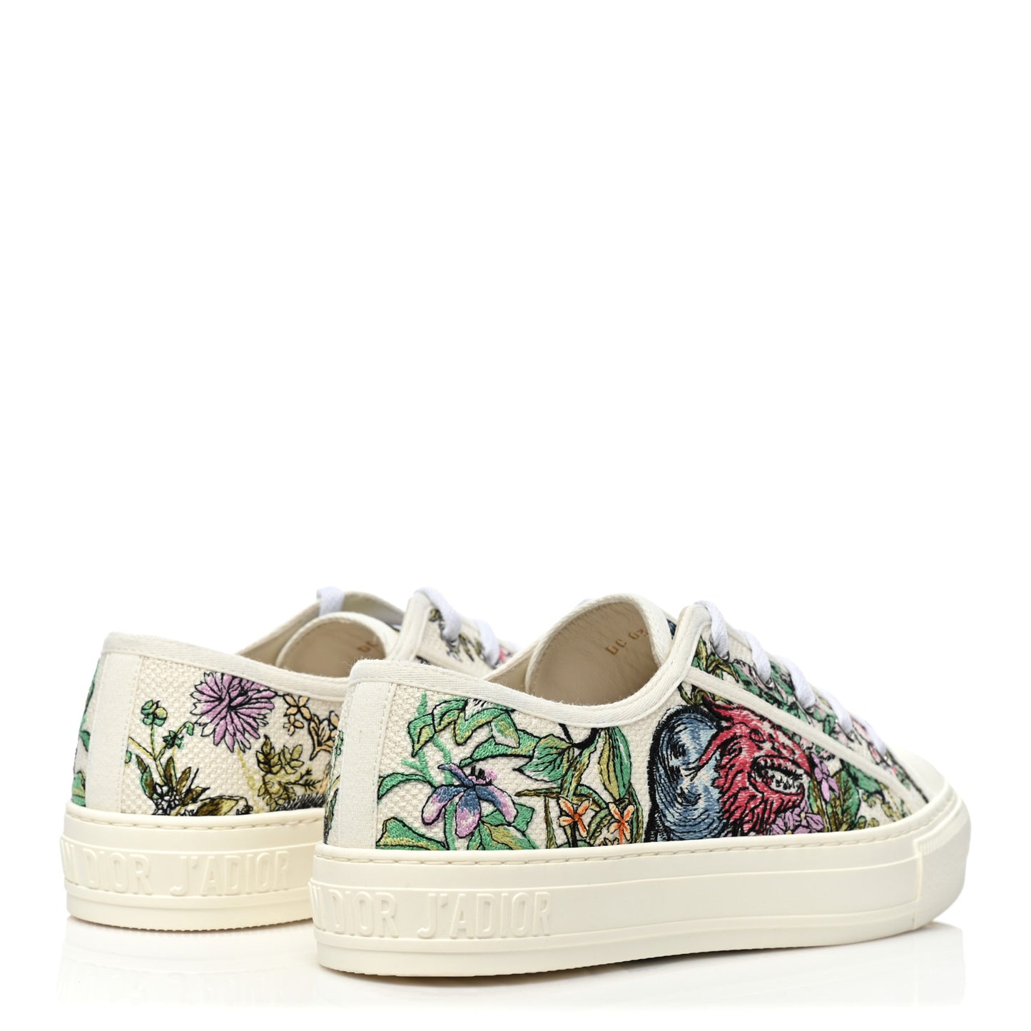 Canvas Constellation Embroidered Womens Walk'N'Dior Low Top Sneakers 38 White Multicolor