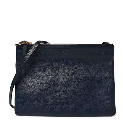 Celine Goatskin Large Trio Crossbody Bag Dark Blue 1 of 10