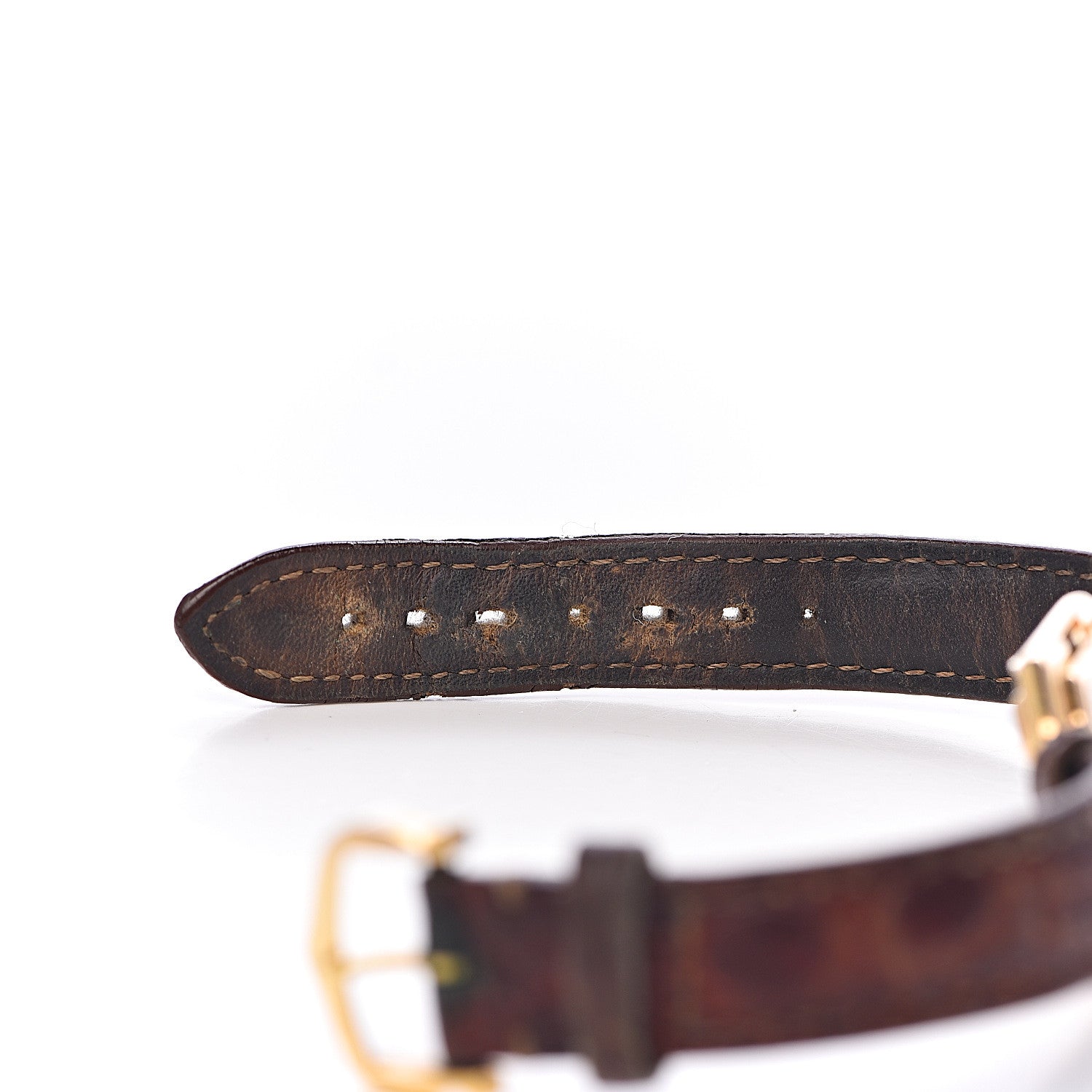 Cartier 18K Yellow Gold Alligator 20mm Ceinture Octagonal Quartz Watch Brown 8 of 12