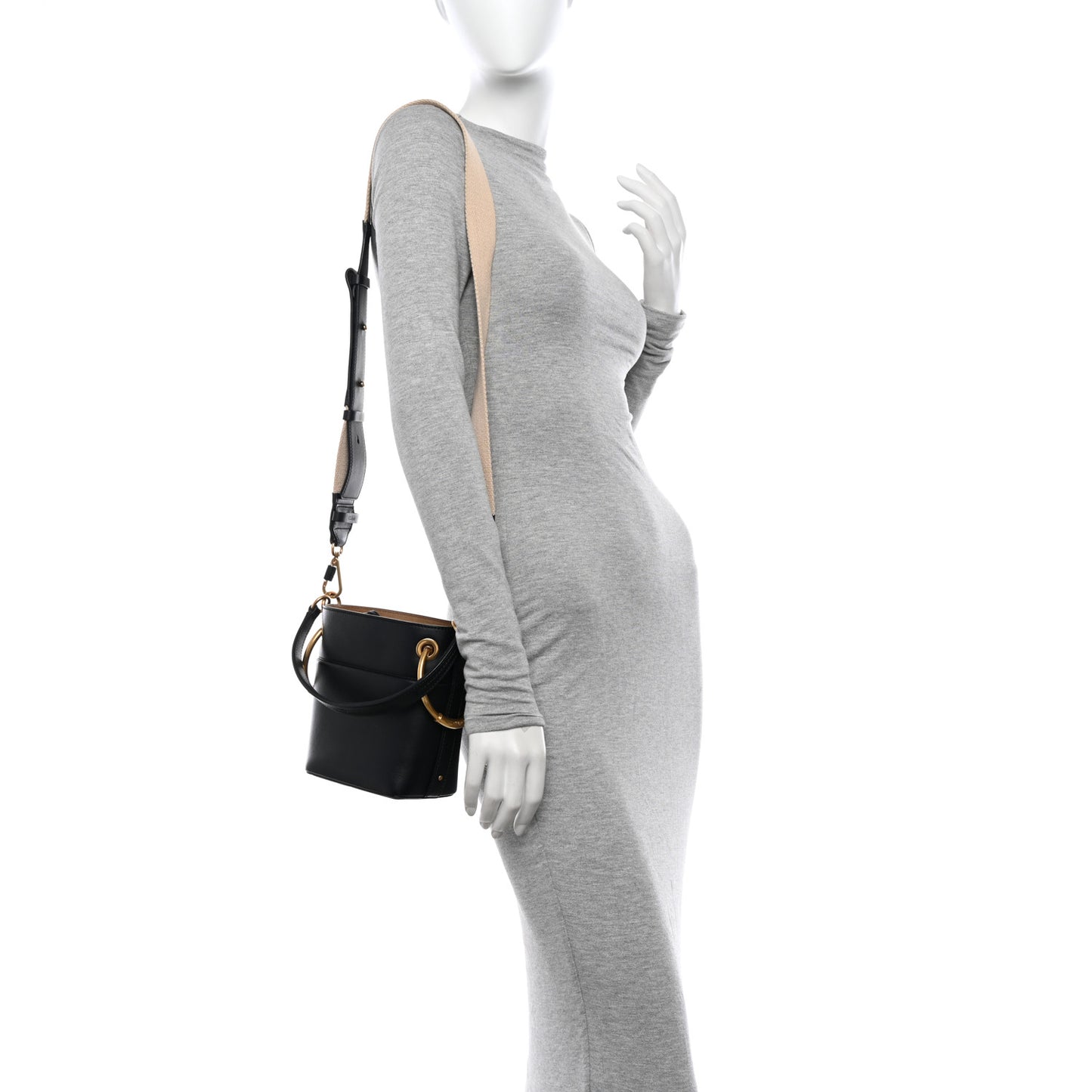 Smooth Calfskin Mini Roy Bucket Bag Black