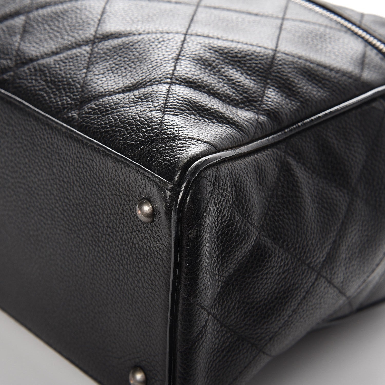 Chanel Caviar Patent Quilted Large Bowler Black 10 of 11