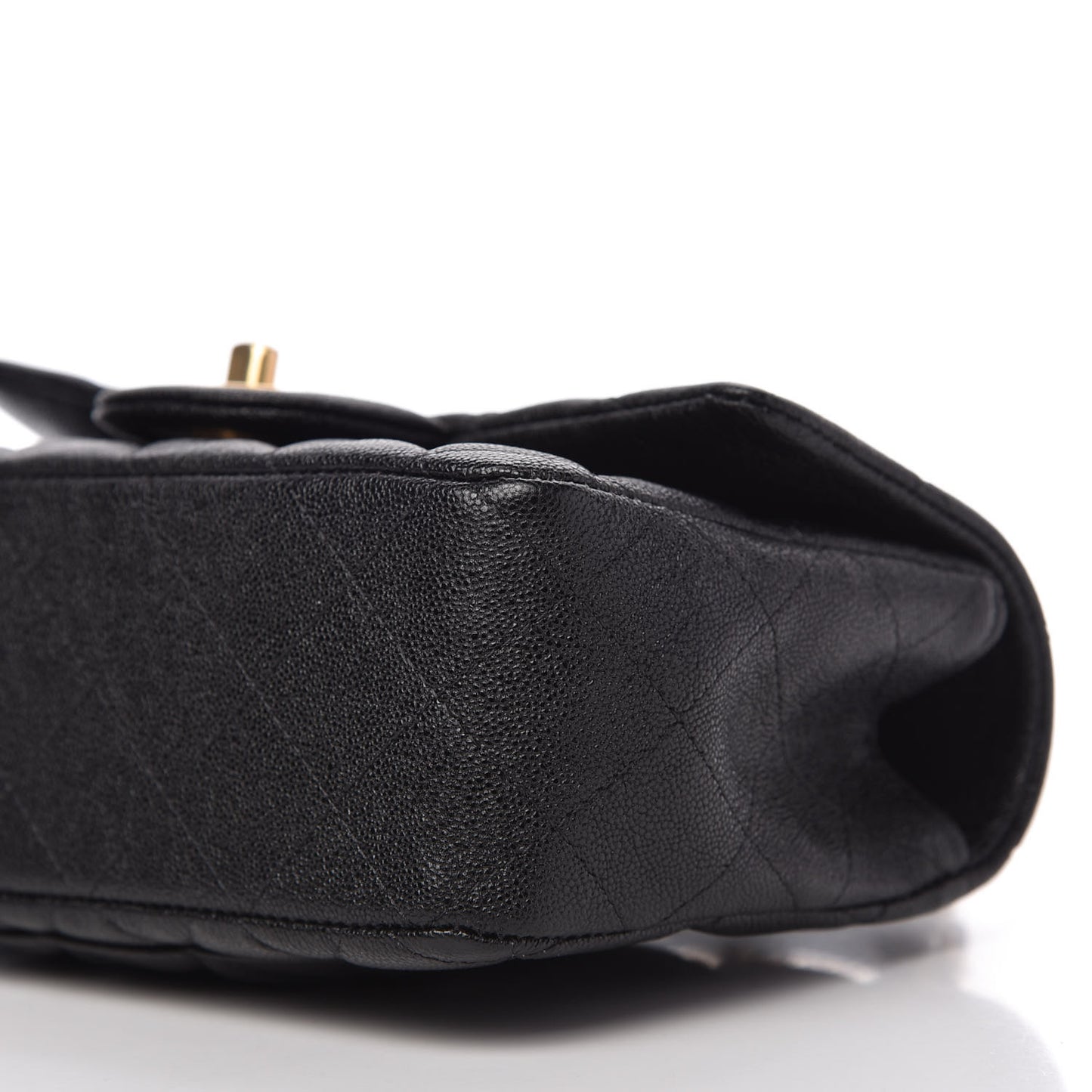 Caviar Quilted Mini Top Handle Rectangular Flap Black