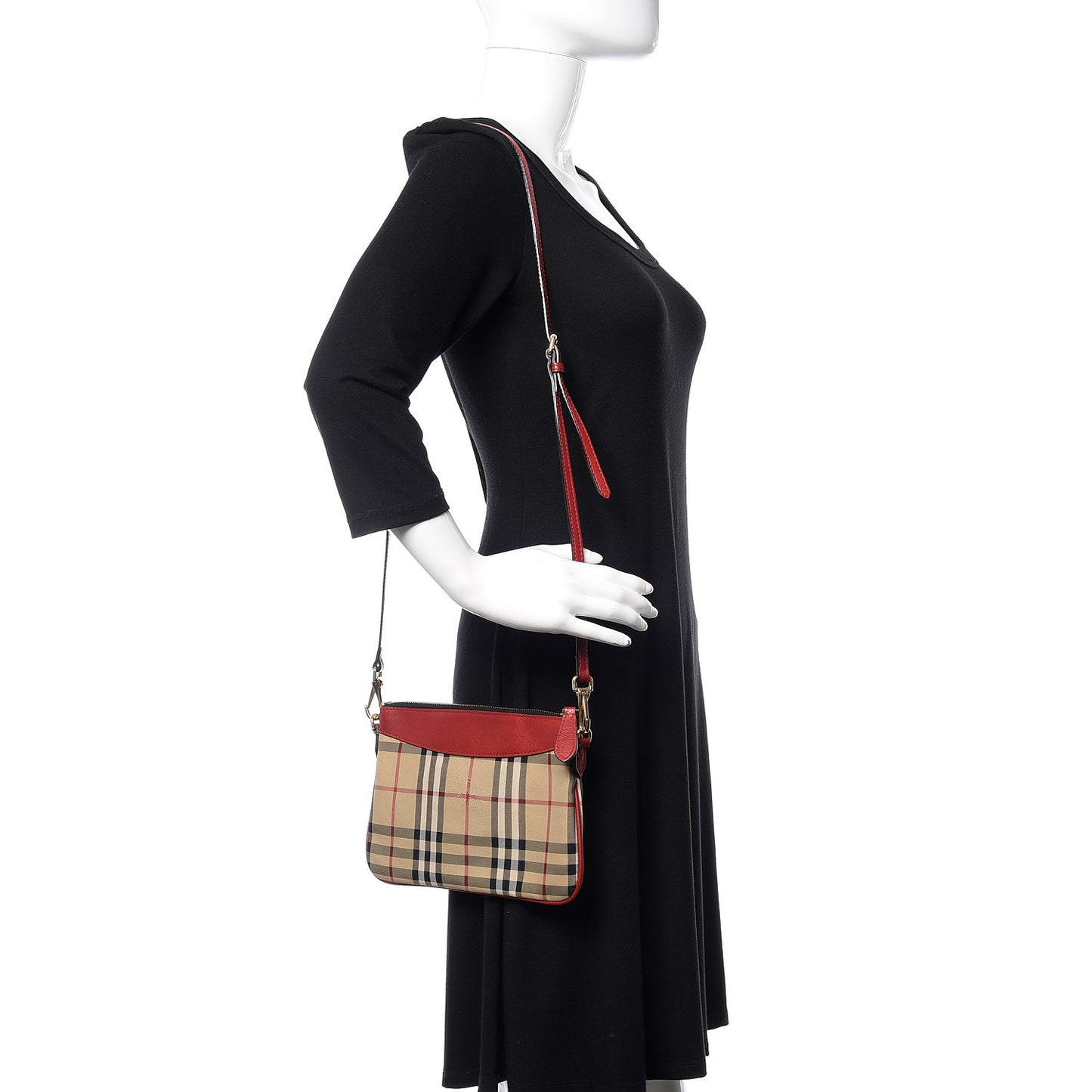 Horseferry Check Peyton Crossbody Clutch Bag Red