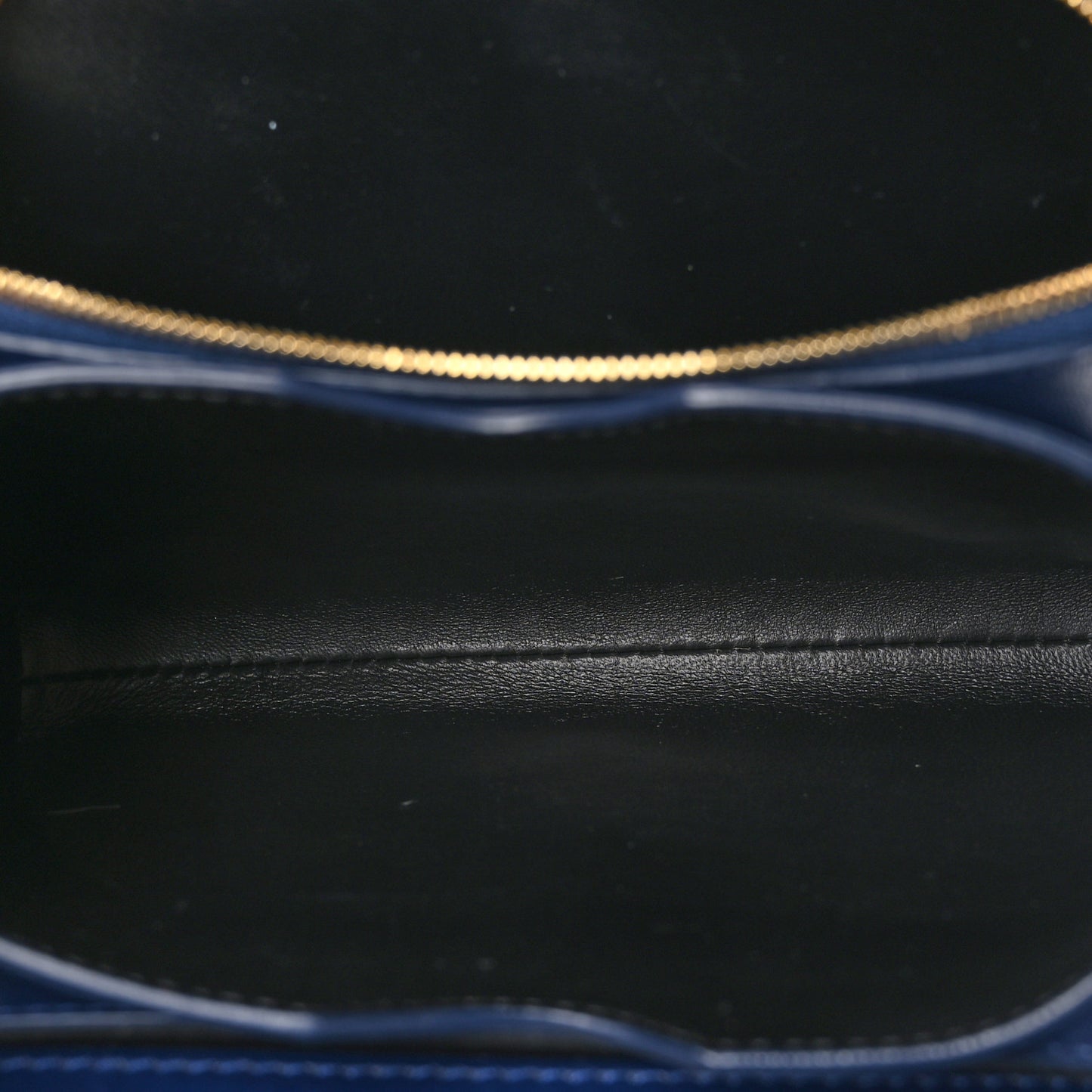 Shiny Calfskin Crocodile Embossed Small B Crossbody Bag Navy