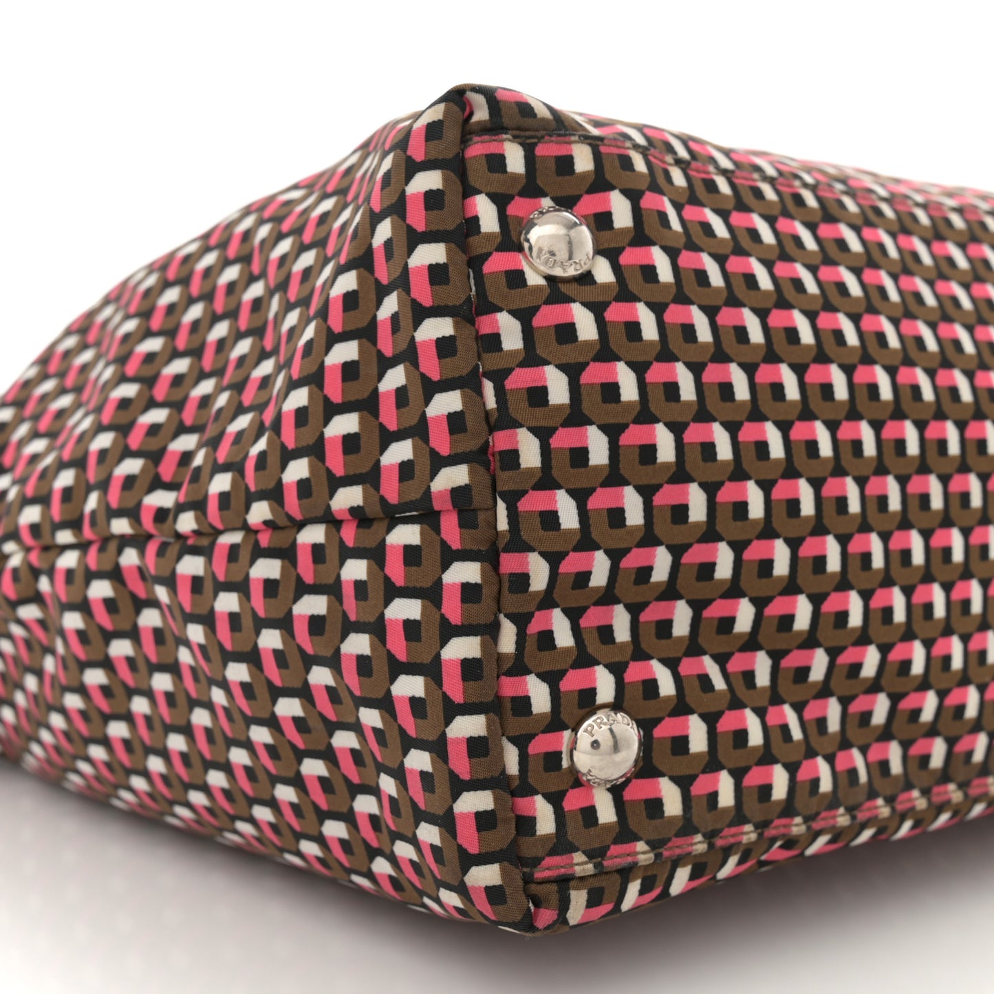 Tessuto Stampato Nylon Saffiano Otta Print Tote Rosa