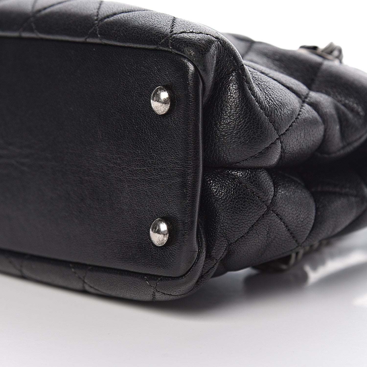 Chanel Shiny Sheepskin Quilted Small Shopping Tote Black 11 of 16
