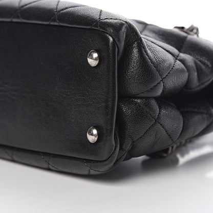 Chanel Shiny Sheepskin Quilted Small Shopping Tote Black 11 of 16