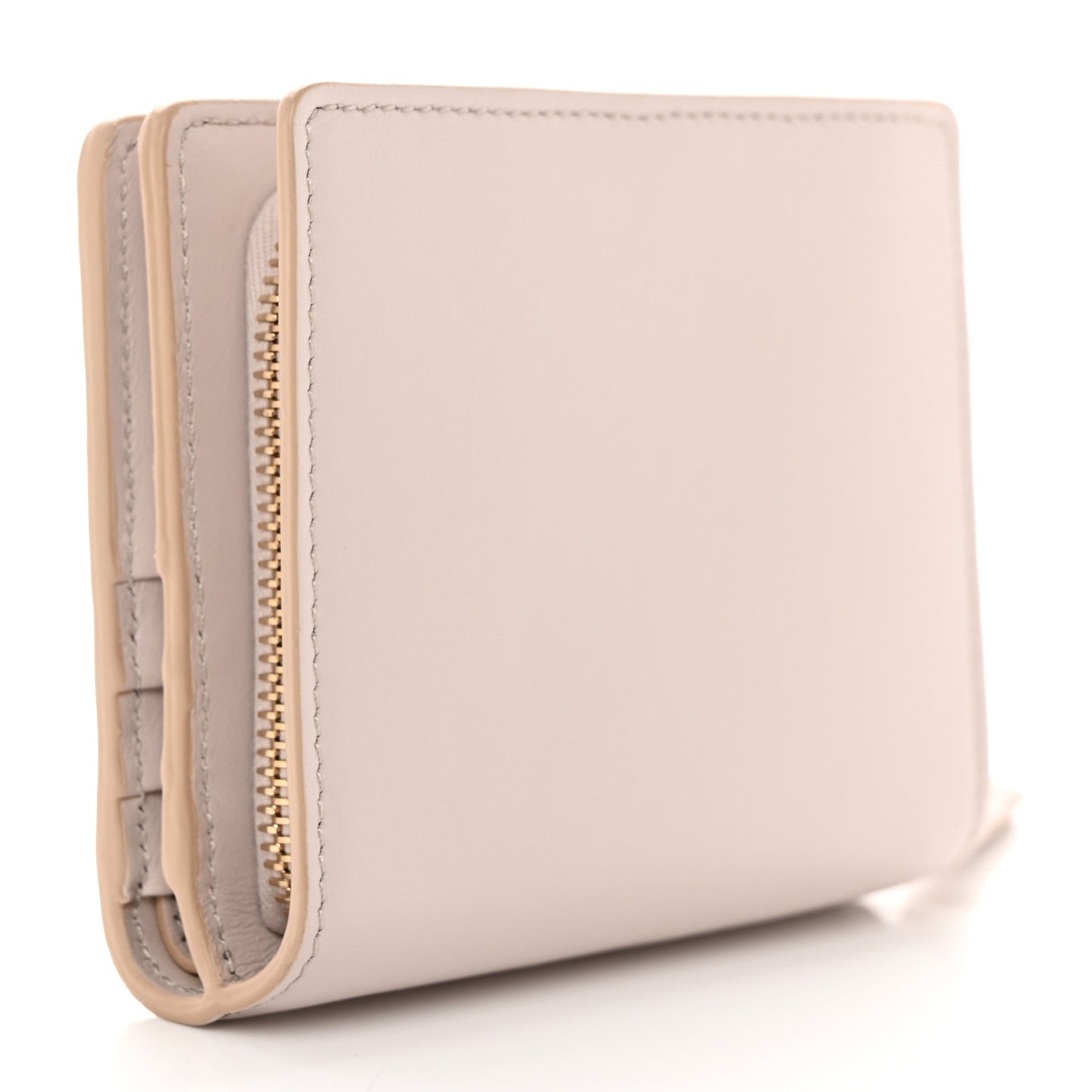 Shiny Calfskin Sense Compact Wallet Wild Grey