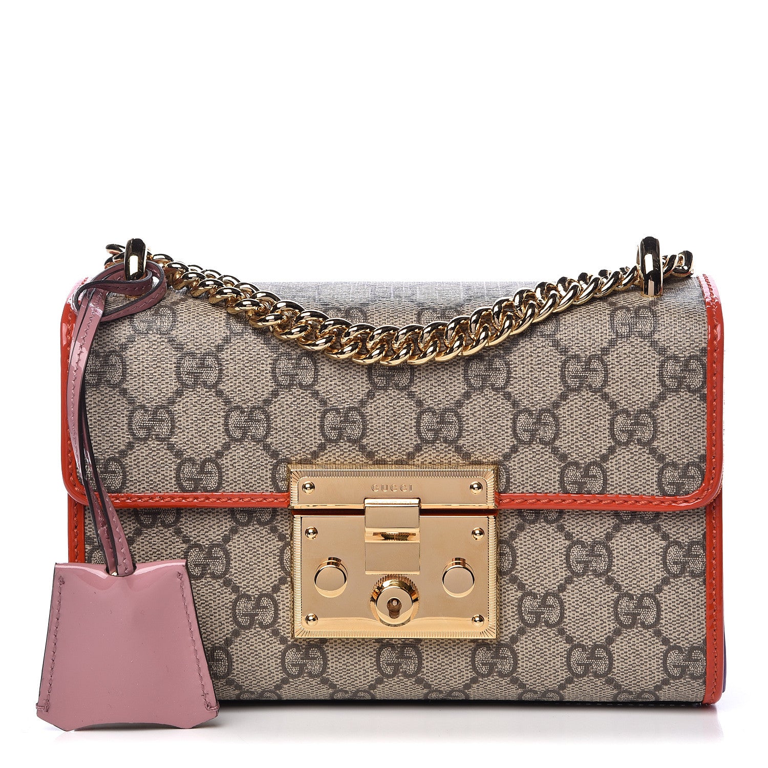 Gucci GG Supreme Monogram Patent Small Padlock Shoulder Bag Multicolor 1 of 12