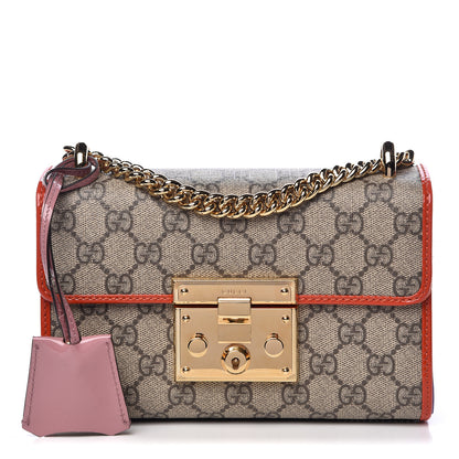 Gucci GG Supreme Monogram Patent Small Padlock Shoulder Bag Multicolor 1 of 12
