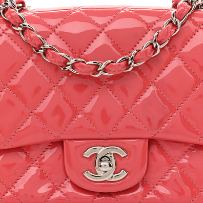 Chanel Patent Quilted Mini Square Flap Pink 8 of 12