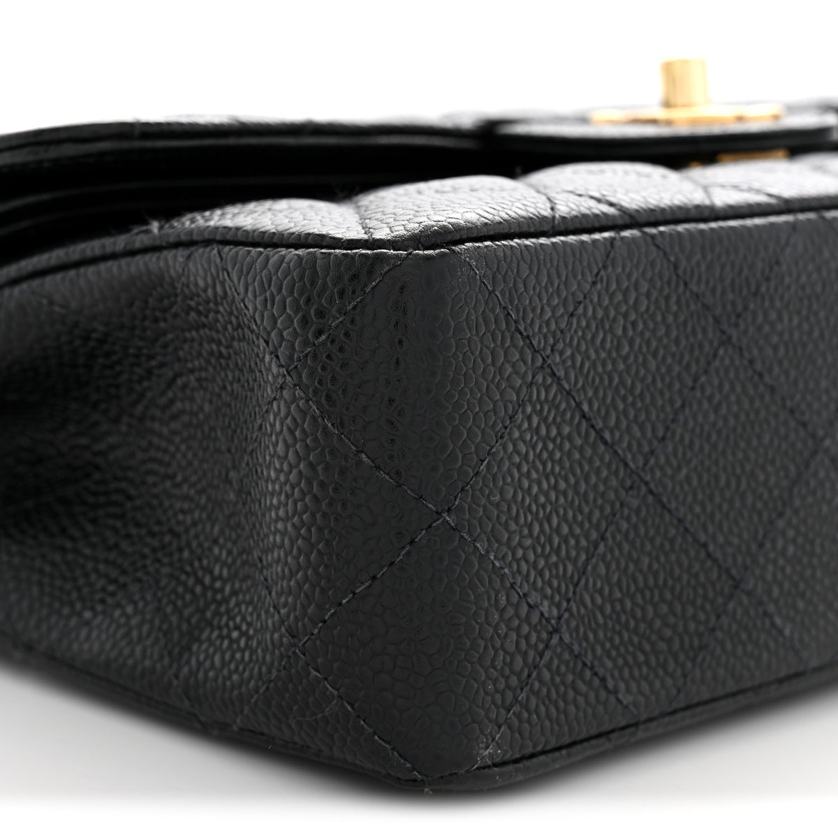 Caviar Quilted Small Double Flap Black