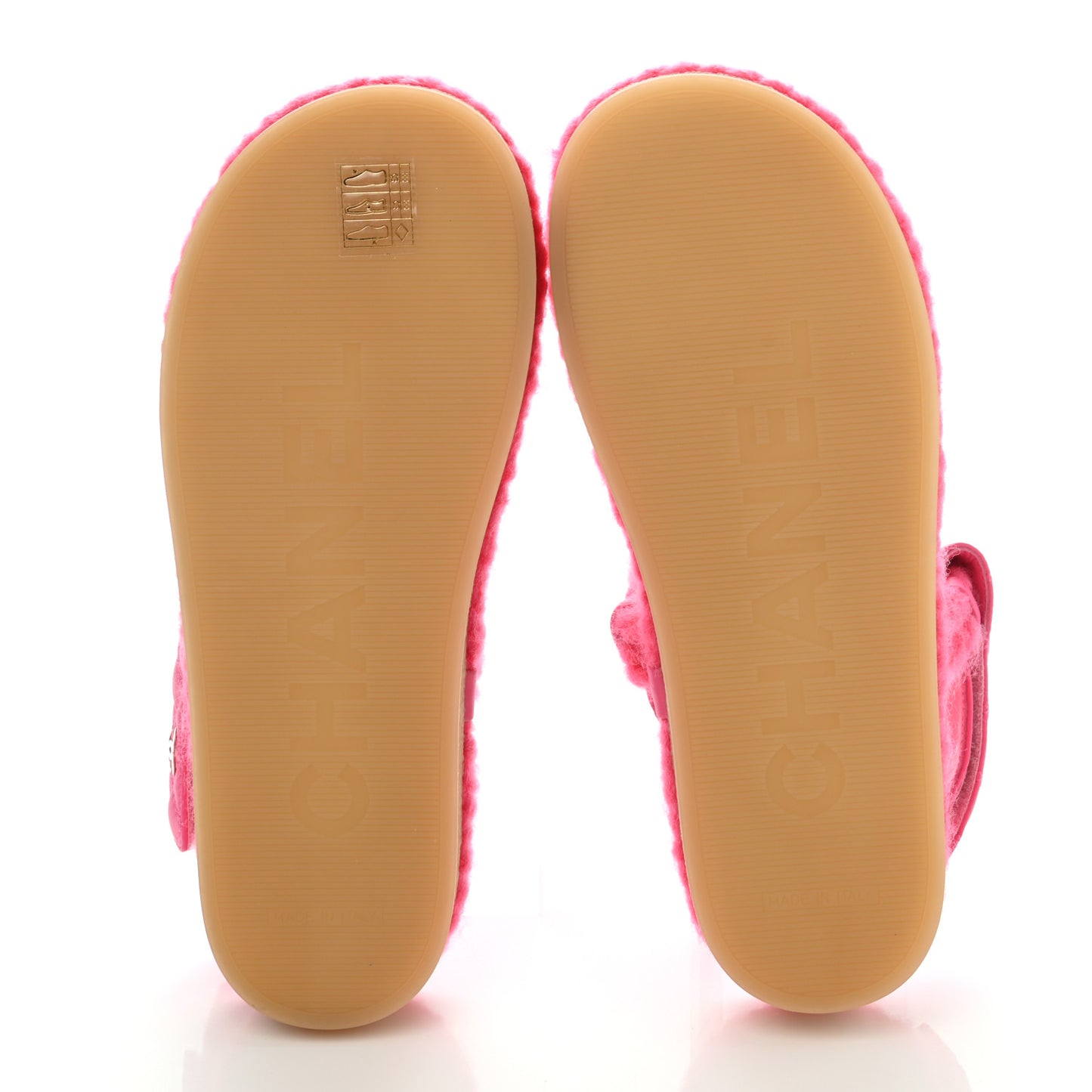 Cord Lambskin Quilted Logo Sandals 37 Pink